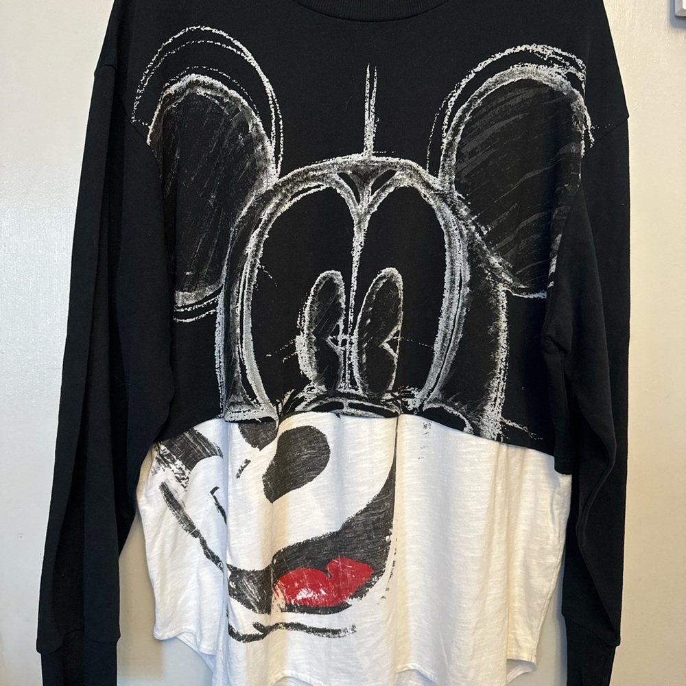 Desiqual Disney Collab Mickey Mouse Black and White Graphic Women's Top
